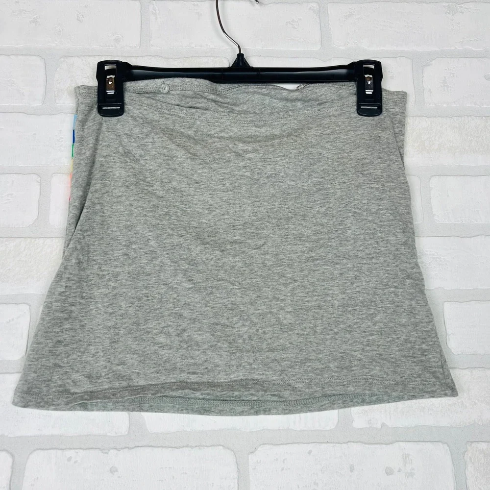 Justice Girls Grey Rainbow Glitter Love Justice Tube Top Strapless Shirt Size 14